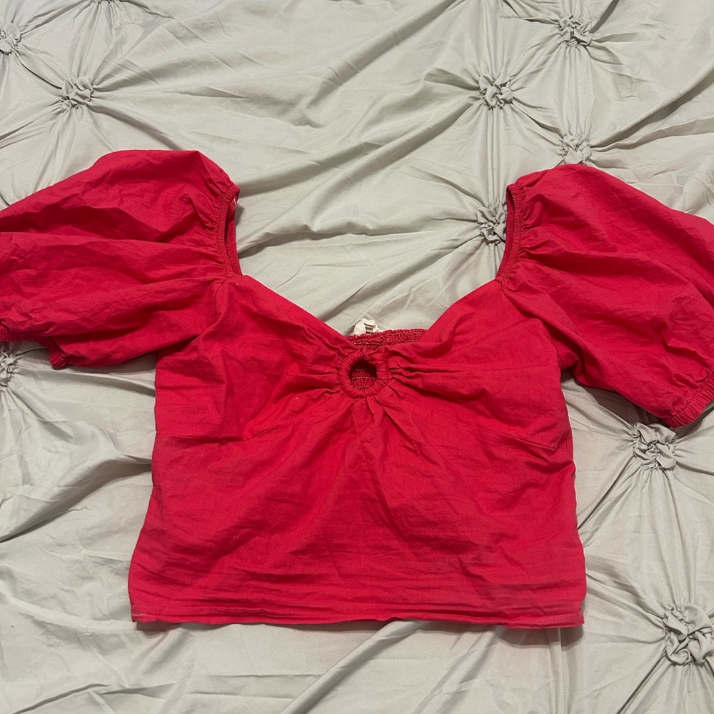 Pink Puff Sleeve Top